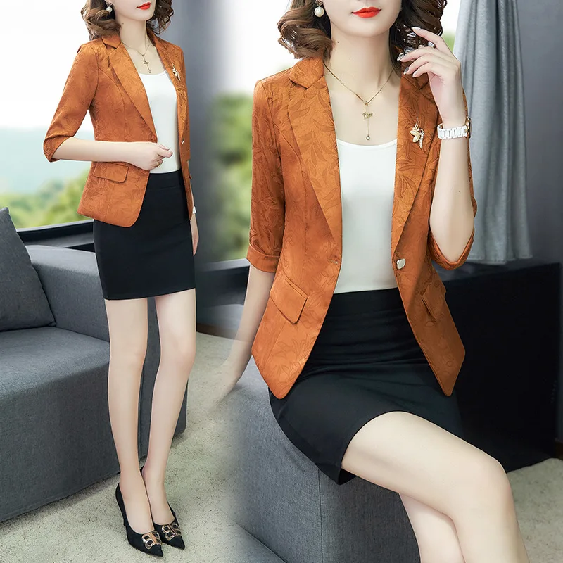 

Three-quarter-length Sleeve Small Suit Women's Short Coat 2019 Autumn New Style Korean-style Slim Fit Slimming Casual Blazer OL