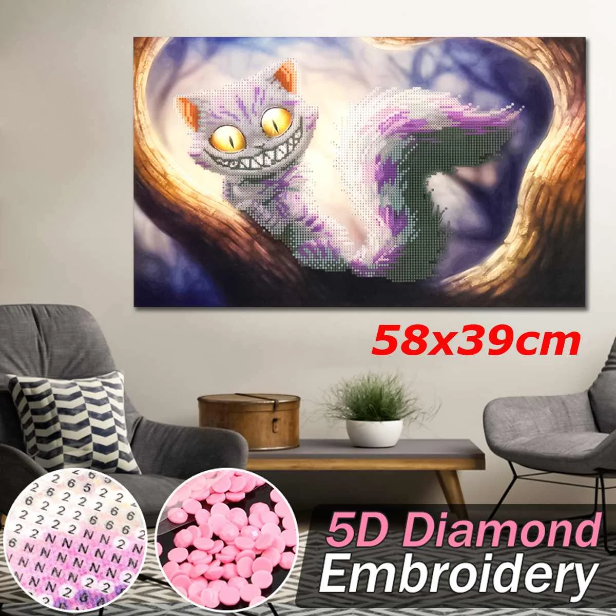 5D DIY Алмазная вышивка картина мультфильм Кот круглое домашнее украшение с бриллиантами узор крестиком наборы ручной работы подарок на год
