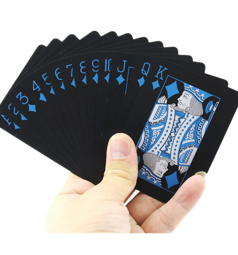 PVC Plastic Playing Cards Set Deck Poker Waterproof Game Poker Cards Party Magic Tricks Tool Black Gold 54 Pcs Creative Gift