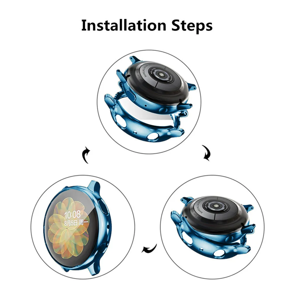 3 упаковки, высокое качество, чехол для часов, бампер с защитой экрана для samsung Galaxy Watch Active 2, чехол 40 мм, 44 мм, аксессуары для часов