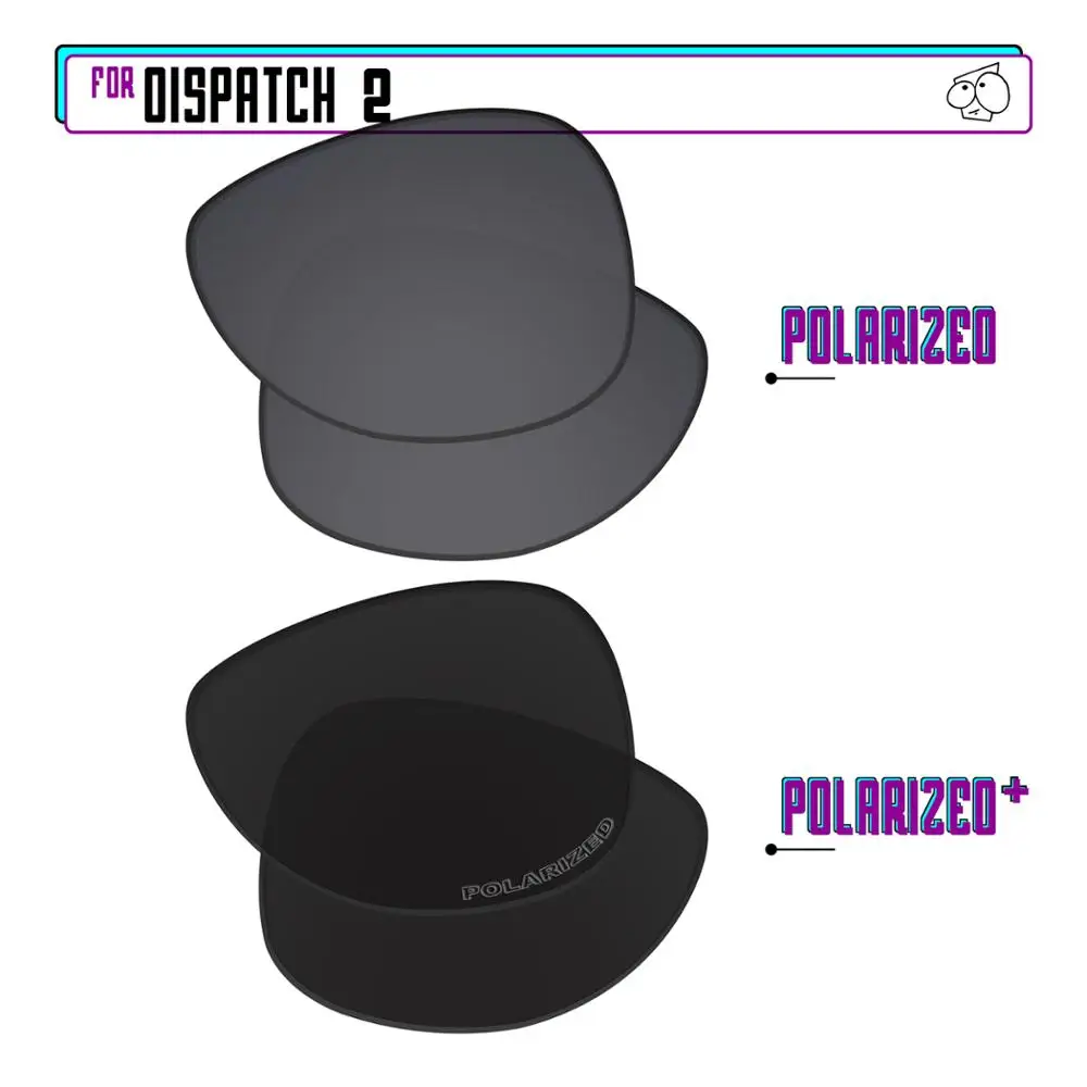 

EZReplace Polarized Replacement Lenses for - Oakley Dispatch 2 Sunglasses - Black P Plus-Black Iridium P
