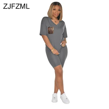 

Summer 2 Piece Club Outfits Summer Clothes For Women V Neck Short Sleeve T Shirt And Biker Shorts Casual Plus Size Two Piece Set