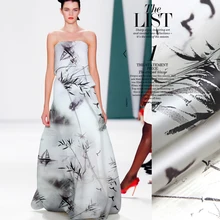 135 см Ширина шелковой органзы метр 14 мм Печатная китайская шелковая ткань микро-перспективная ткань для платья оптом шелковая ткань