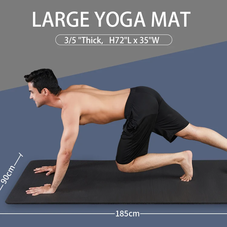 Yoga Mat Classic 4mm Eco Friendly Non Slip Mat for Pilates Gym Home Workout Exercise Fitness Thick Large Mat Yoga Mats for Women Men Stretching Yoga Pad 