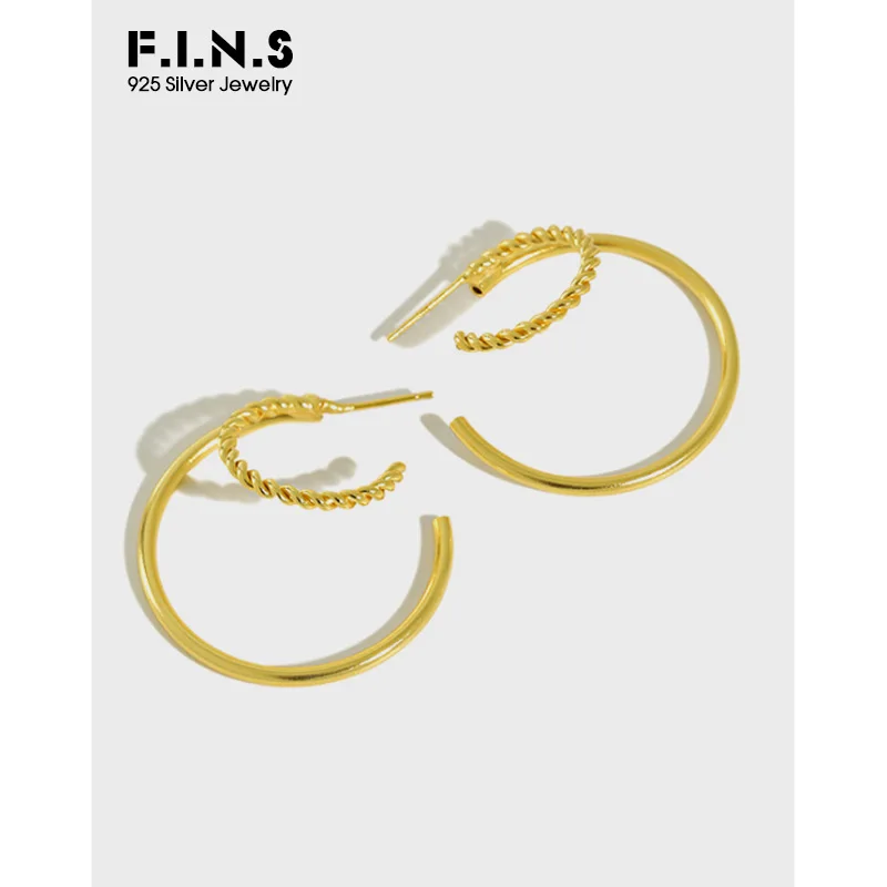 Женские круглые серьги кольца F.I.N.S корейские модные из стерлингового серебра 925