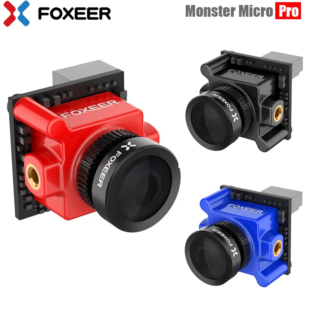 

Foxeer Monster Micro Pro 1.8mm 16:9 1200TVL PAL/NTSC WDR Low Latency FPV Camera Built-in OSD DC 5V-40V Bracket Camera VS Caddx