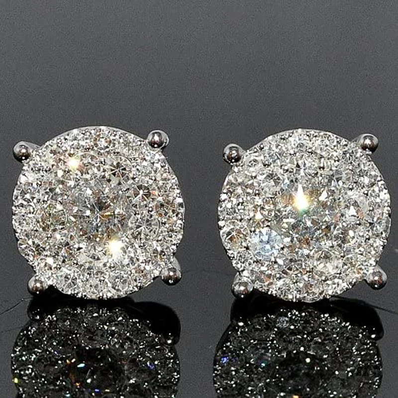 Huitan-pendientes modernos con pasador para mujer, diseño Simple y elegante, accesorios de moda para compromiso de boda, regalo elegante, joyería CZ brillante