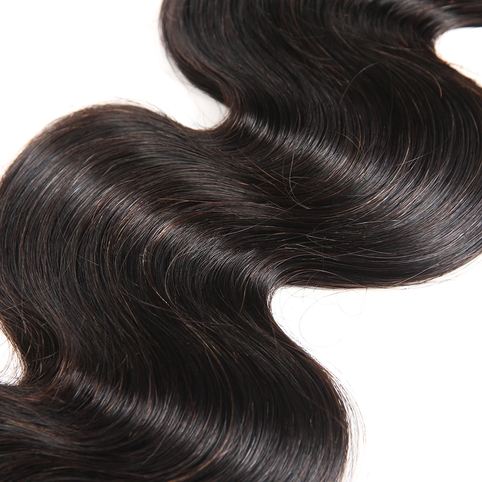 Малазийские волнистые человеческие волосы пучки с закрытием 3 пучки плетения с закрытием не Реми