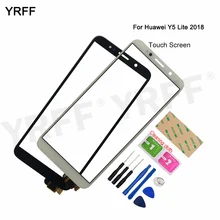 Sensor de toque de vidro frontal para huawei y5 lite (2018) DRA-LX5 substituição do painel digitador da tela de toque
