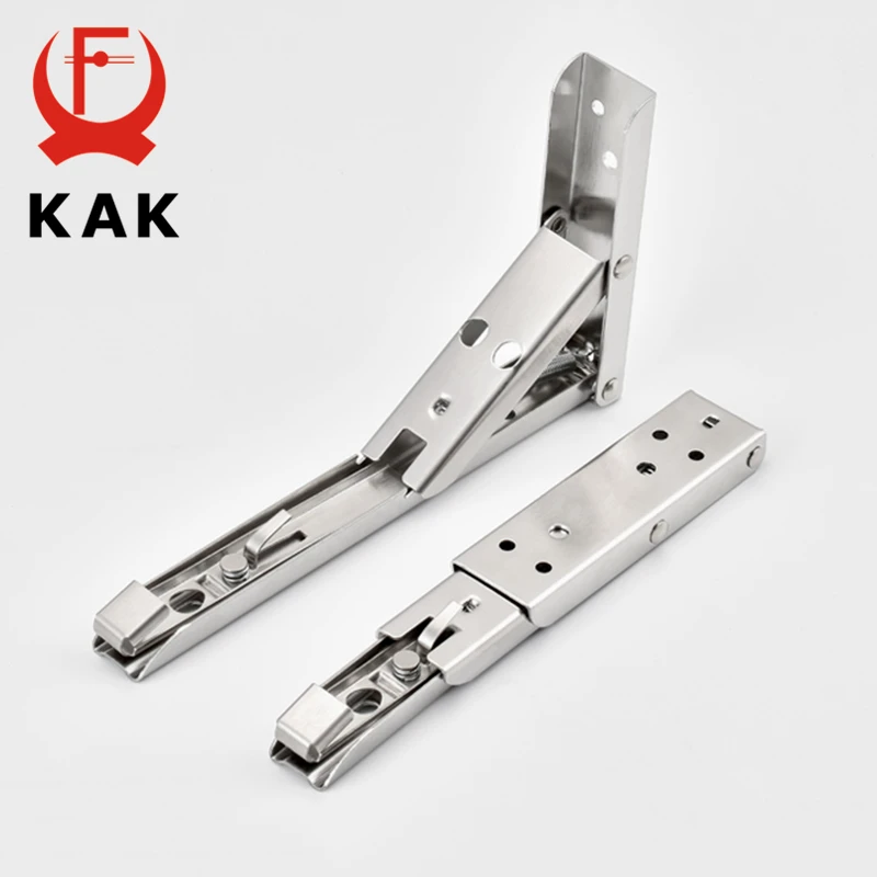 KAK 2 stücke Klapp Regal Klammern Heavy Duty Edelstahl Faltbare Regal Halterung für Tisch Arbeit Platzsparende DIY Halterung