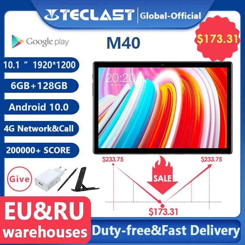Teclast-Tableta M40 de 10,1 pulgadas, 1920x1200, red 4G, UNISOC, T618, ocho núcleos, 6GB RAM 128GB ROM, PC, Android 10, Wifi Dual, tipo-c
