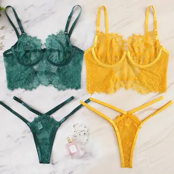 

Hirigin Womens Sexy Lingerie Lace See-through Bra Bodydall Nightwear Thong Sleepwear Babydoll G-string Underwear