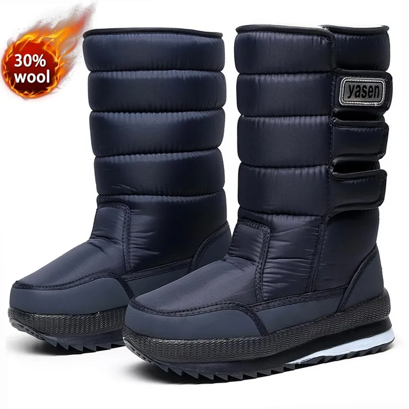 

2022 snow boots men waterproof mens for winter boots With Fur winter shoes slip-resistant platform thick plush warm Plus size