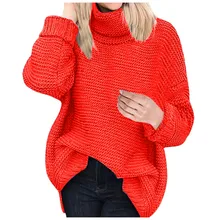 JAYCOSIN Women Oversize Basic Knitted Sweater Female Solid Turtleneck Collar Pullovers Warm Fashion OL Commuting Pure Color