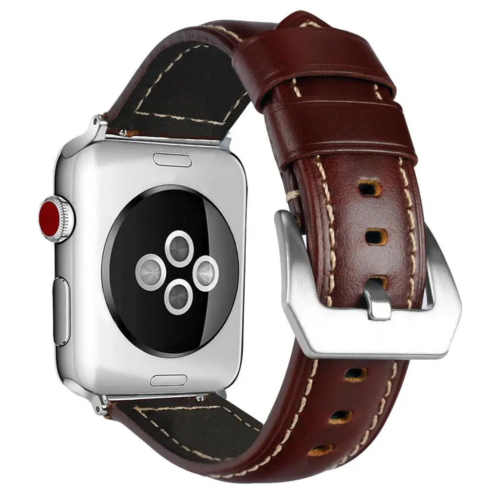 Red wine Ремешок Correa для Apple Watch 4, 5, ремешок 40 мм, 44 мм, кожаный ремешок для iwatch, ремешок для часов серии 5, 4, 3, 2, ремешок 38, 42 мм - Цвет ремешка: Red wine