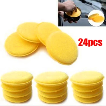 

Wax Sponge pad​ Applicator Cleaning Yellow 10 x 10 x 1.5 cm 24PCS Set Car Waxing Polish