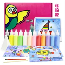 Дети DIY песок живопись подарочный набор стерео цветной песок окрашенный песок живопись мальчики и девочки обучающая игрушка