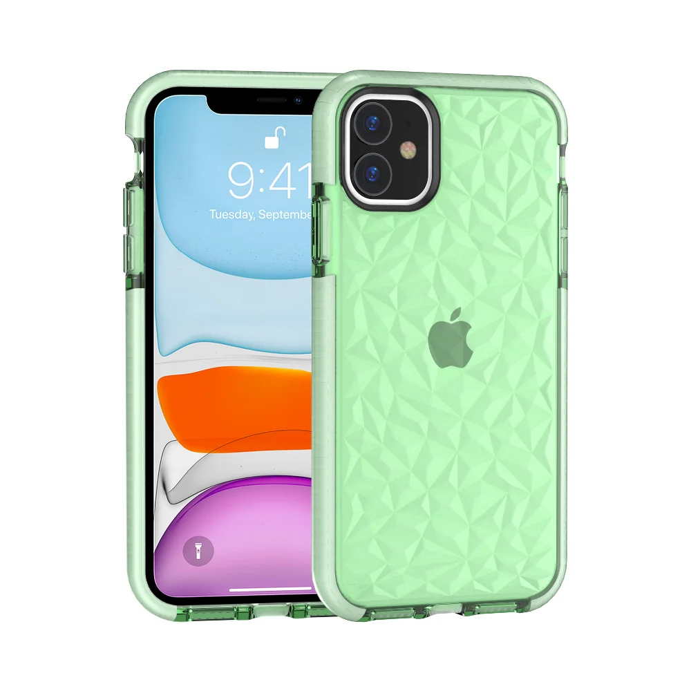 100 шт./лот прозрачный алмаз зерна ТПУ+ D30 высокого качества чехол для iPhone 6 7 8 X XS XR XS Max 6 7 8 plus 11 Pro максимальный чехол