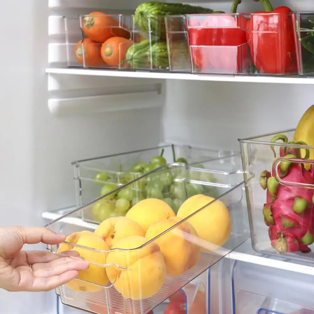Organizador para refrigerador, rejilla de almacenamiento para alimentos, caja de cesta para cocina, encimeras, armarios, herramientas