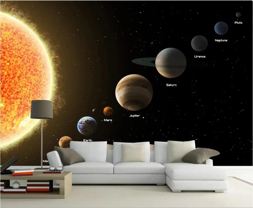 XUE SU Custom wallpaper 3D mural creative universe starry sky nine stars renju background wall covering | Обустройство дома