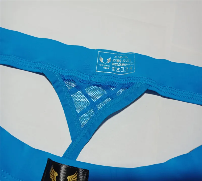 Men\'s Thongs Exotic Briefs Sexy G-String Tongs Mesh Solid Comfortable Bikini Underwear Bag Bulge Pouch Briefs T-back