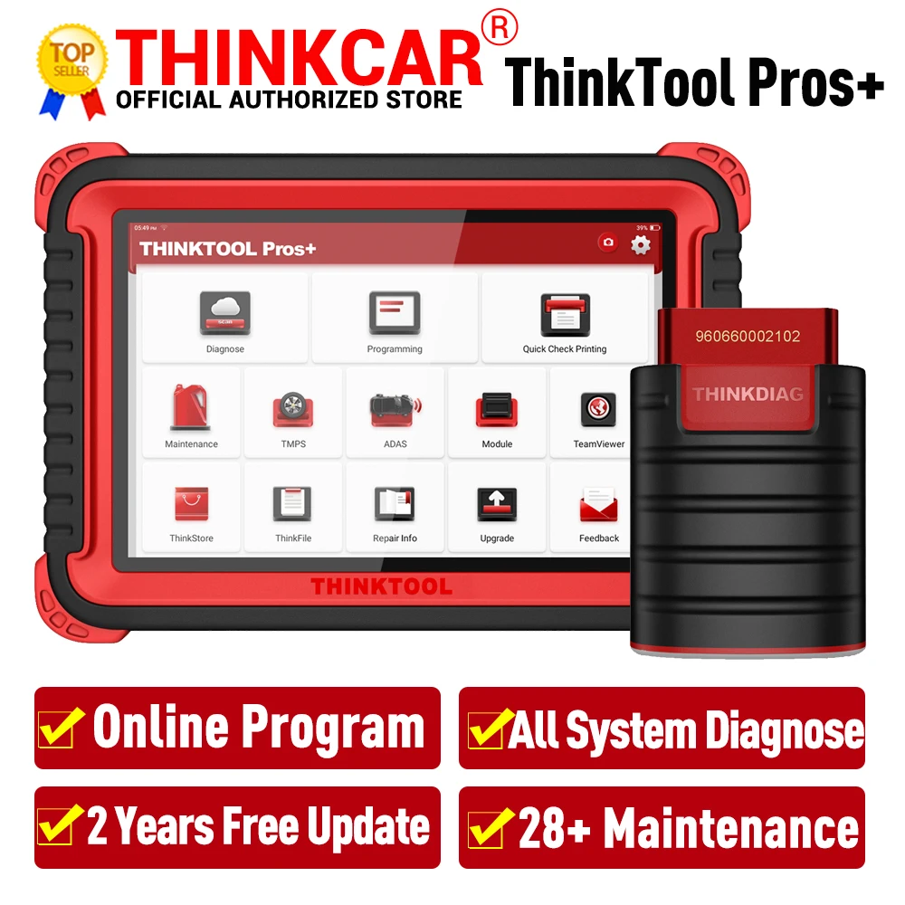 THINKCAR THINKTOOL Pros+ Car Diagnostic Tool 10" Full System TPMS key Program Online Programing OBD2 Scanner PK Maxisys 908 pro |