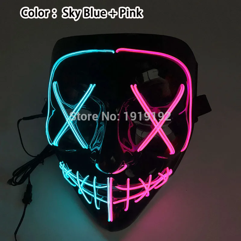 LED Dance Costume Birthday Party Decorations Halloween Carnival Party Costume Decoration Luminous LED Mask Halloween Mask LED Maske Light Up Party Masks for Glow