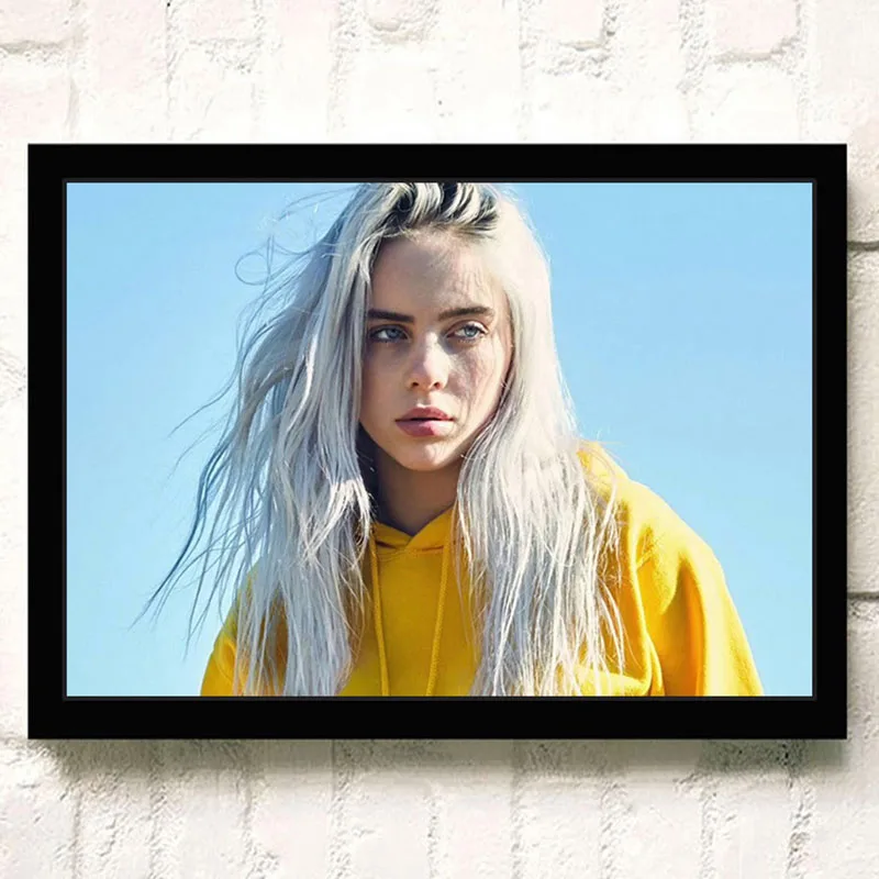 Billie Eilish художественный плакат Европейская музыкальная звезда картины с певцом HD печатная живопись Современная Настенная художественная постер для гостиной ZS201 - Цвет: Светло-зеленый