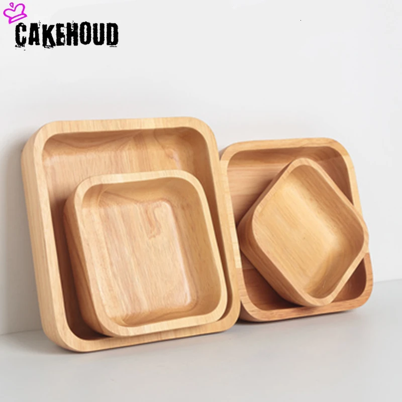 CAKEHOUD Creative Wooden Plate Japanese Fruit Salad Plate Home Smooth Wooden Bread Dish Tray Kitchen High Quality Service Tray