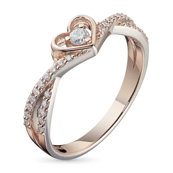 

Red gold ring with diamonds