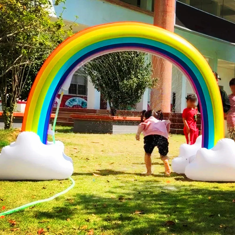 Радужная надувная водная арка для улицы детская газонная игрушка поливальная машина надувной слон Единорог игра спрей-коврик