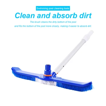 

20inch Reusable Flexible Steps Spa Swimming Pool Brush Garden Heavy Duty Aquarium Portable Hot Spring Floor Wall Cleaning Tool