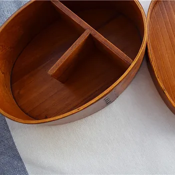 

Wooden Bento Environmental Protection Idea Wood Tableware ланч бокс 700ml Japanese Bento Box 3 Compartments Lunch Boxes