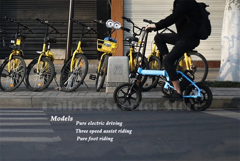 Perfect Daibot Portable Electric Bike 14 Inch Two Wheel Electric Scooter Three Cycling Mode 300W 48V Folding Electric Bicycle For Adult 8