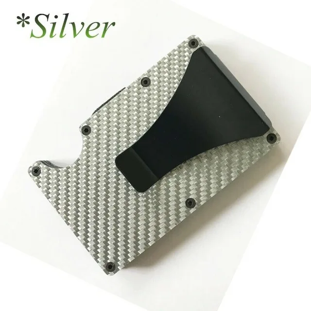 3 carbon fiber Алюминиевый/карбоновый мужской кошелек из нержавеющей стали с эластичным ремешком, кредитный держатель для карт, кошелек - Цвет: 3 carbon fiber
