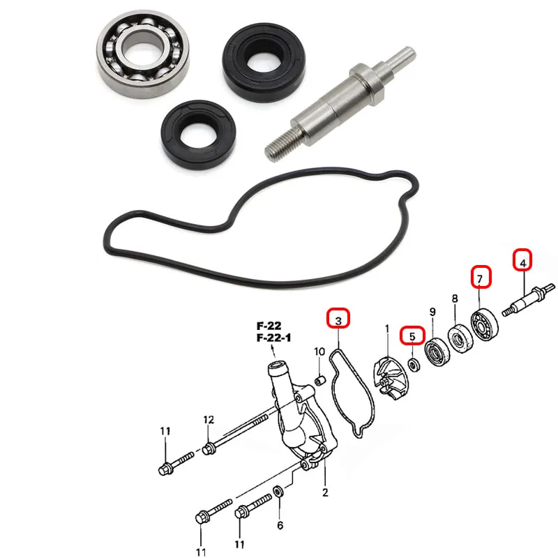 Cooling Water Pump For HONDA CRF450R 2002-2008