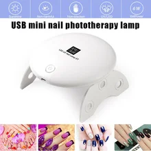 Portable Mini 6W Phototherapy Machine LED Light Nail Dryer Dryer USB Charging Nail Quick-drying Gel Manicure Tool