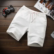 Красивые Летние Повседневные Дышащие мужские хлопковые однотонные свободные шорты с завязками удобные шорты размера плюс 3XL короткие штаны