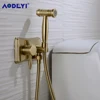 Brass Handheld Toilet bidet sprayer set Douche Kit Hot Cold Hand Bidet Faucet for Bathroom Hand Sprayer Brushed Gold ► Photo 3/6