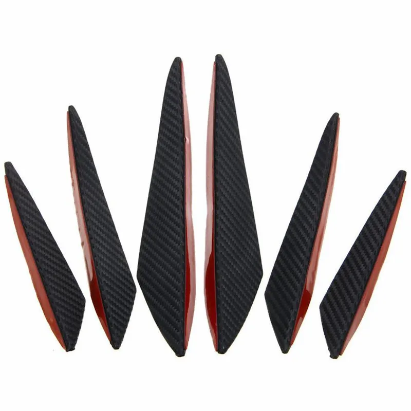 800 6pcs-Universal-Black-Carbon-Fiber-Car-Styling-Accessories-Front-Bumper-Lip-Rubber-Fin-Splitter-Spoiler-Canard (5)_副本