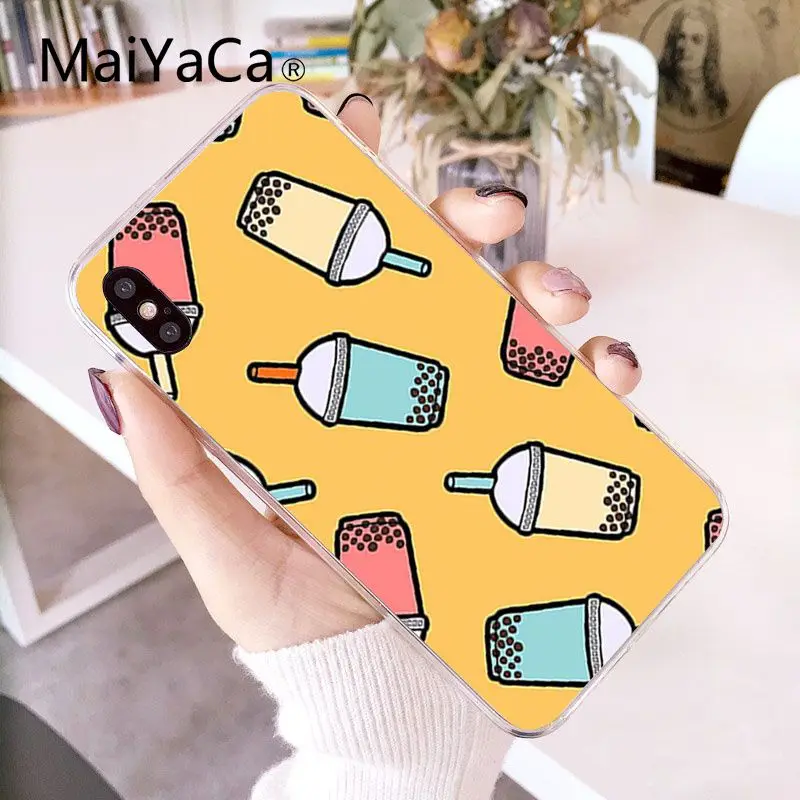 Funny Cute Cartoon food pearl milk tea pudding strawberry