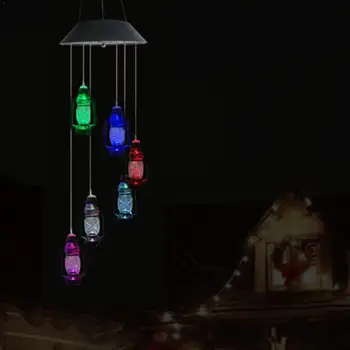 

Solar Kerosene Wind Chime Lamp 6 Led Changing Color Light String Lantern Garden Romantic Windbell Yard Decor Retro Lamps Ho A7P5