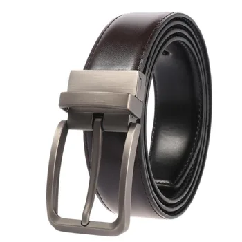 

Men’s Leather Dress Belts with Prong Buckle Wide 34 mm Waist Strap Men Leather Belts