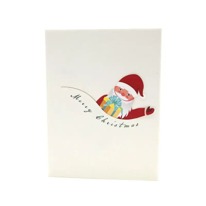  3D Pop Up Santa Claus Greeting Cards Postcards Invitations with Envelope for Kid 72XF - 4000389120918