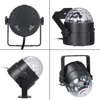 

Stage Light RGB LED Party Effect Disco Ball Light Sound Activate Laser Light Stage Party Music Projector Christmas RGB KTV K8G1