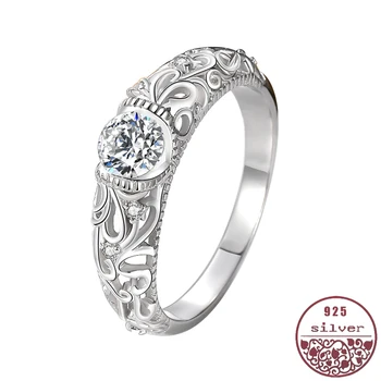 

925 Sterling Silver CZ Engagement Rings for Women Silver Engagement Ring Zirconia Romantic Female Rings Jewelry Gift