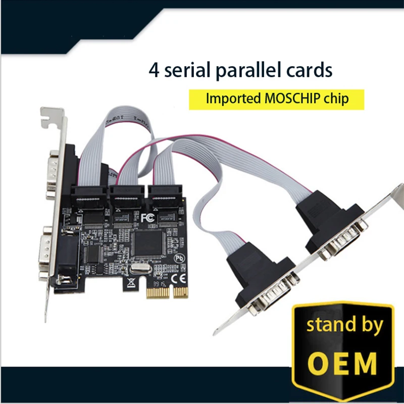 

MCS9900 chipset PCI Express add-on card 4-port serial riser card multiple RS232 DB9 COM ports