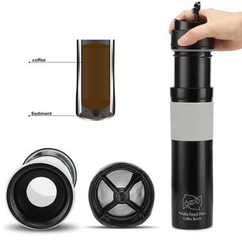 

American Style Creative Business Travel Portable Coffee Maker Kettle French Press Filter Fruit Tea Pot Cold Brew Prensa Francesa