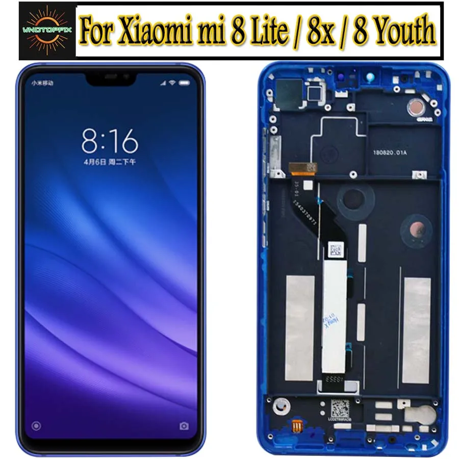 Оригинальный ЖК-дисплей 6 26 дюйма для Xiaomi Mi 8 Lite дисплей с сенсорным экраном