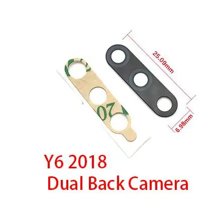 Y6 2018 Dual Back 2 шт./лот задняя камера стеклянная крышка объектива для huawei Y5 Y6 Y7 Pro Y9 Prime P Smart с клейкой наклейкой - Цвет: Y6 2018 Dual Back